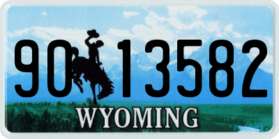 WY license plate 9013582