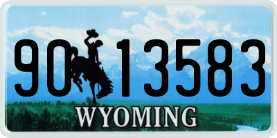 WY license plate 9013583