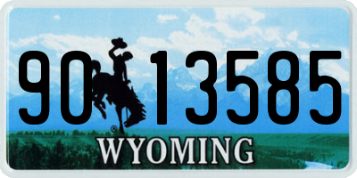 WY license plate 9013585
