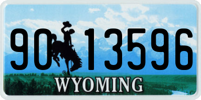 WY license plate 9013596