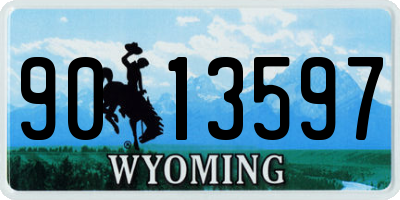 WY license plate 9013597