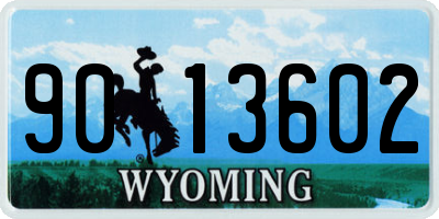 WY license plate 9013602