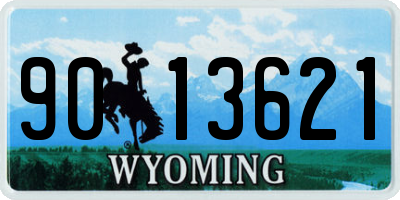 WY license plate 9013621
