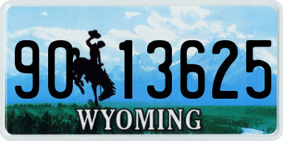 WY license plate 9013625