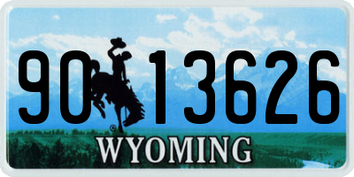 WY license plate 9013626