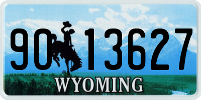 WY license plate 9013627