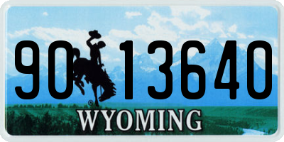WY license plate 9013640