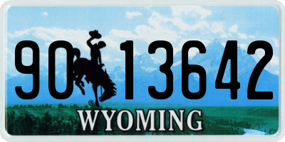 WY license plate 9013642