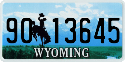 WY license plate 9013645