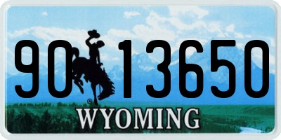 WY license plate 9013650