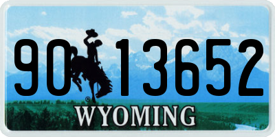 WY license plate 9013652