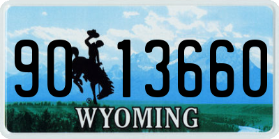 WY license plate 9013660