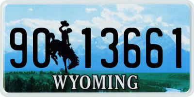 WY license plate 9013661