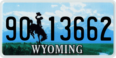 WY license plate 9013662