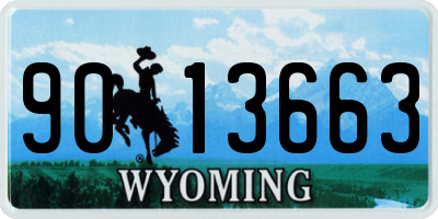 WY license plate 9013663