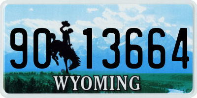 WY license plate 9013664