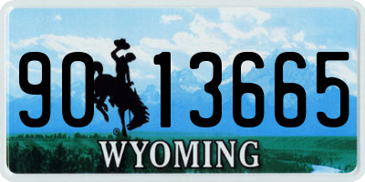 WY license plate 9013665