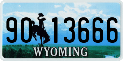 WY license plate 9013666