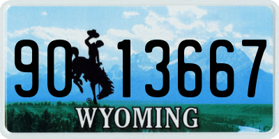 WY license plate 9013667