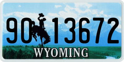 WY license plate 9013672