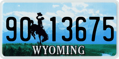 WY license plate 9013675