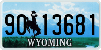 WY license plate 9013681