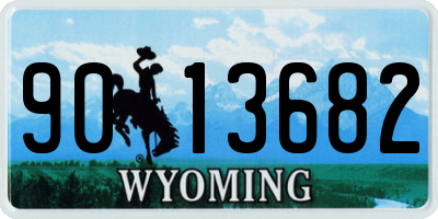 WY license plate 9013682
