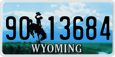 WY license plate 9013684