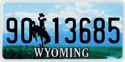 WY license plate 9013685
