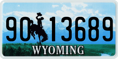 WY license plate 9013689