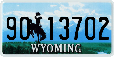 WY license plate 9013702