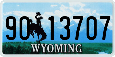 WY license plate 9013707