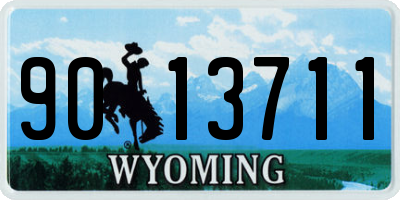 WY license plate 9013711
