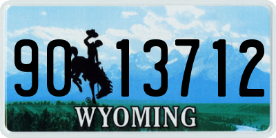 WY license plate 9013712