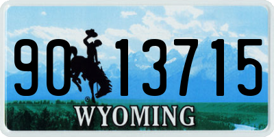 WY license plate 9013715