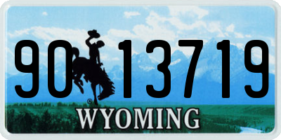 WY license plate 9013719