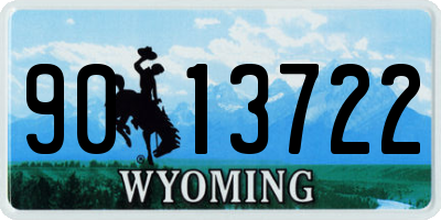 WY license plate 9013722