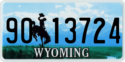 WY license plate 9013724