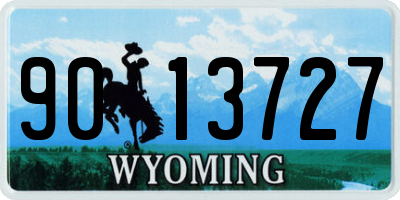 WY license plate 9013727