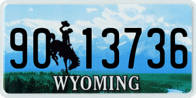WY license plate 9013736