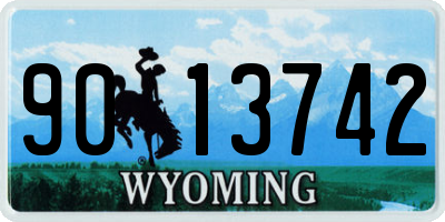 WY license plate 9013742
