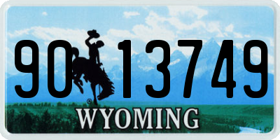 WY license plate 9013749