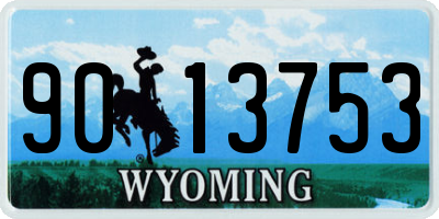 WY license plate 9013753