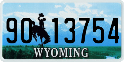 WY license plate 9013754