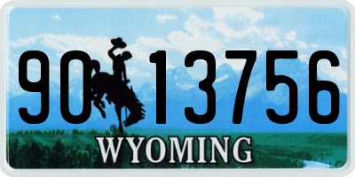 WY license plate 9013756