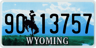 WY license plate 9013757