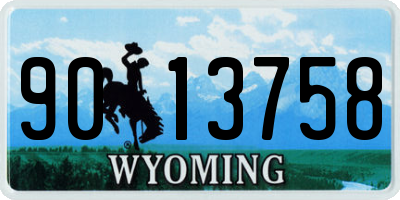 WY license plate 9013758