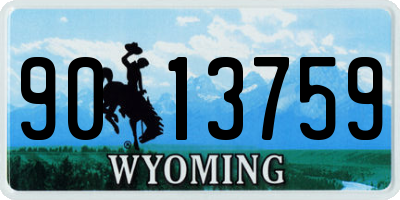 WY license plate 9013759
