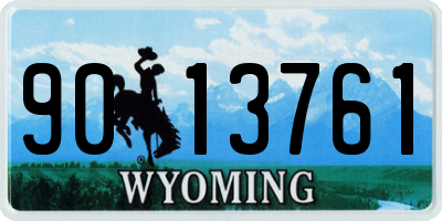 WY license plate 9013761