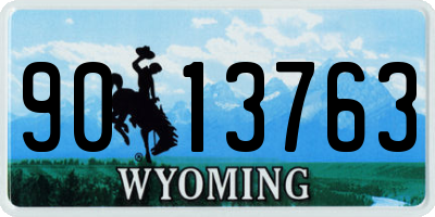 WY license plate 9013763